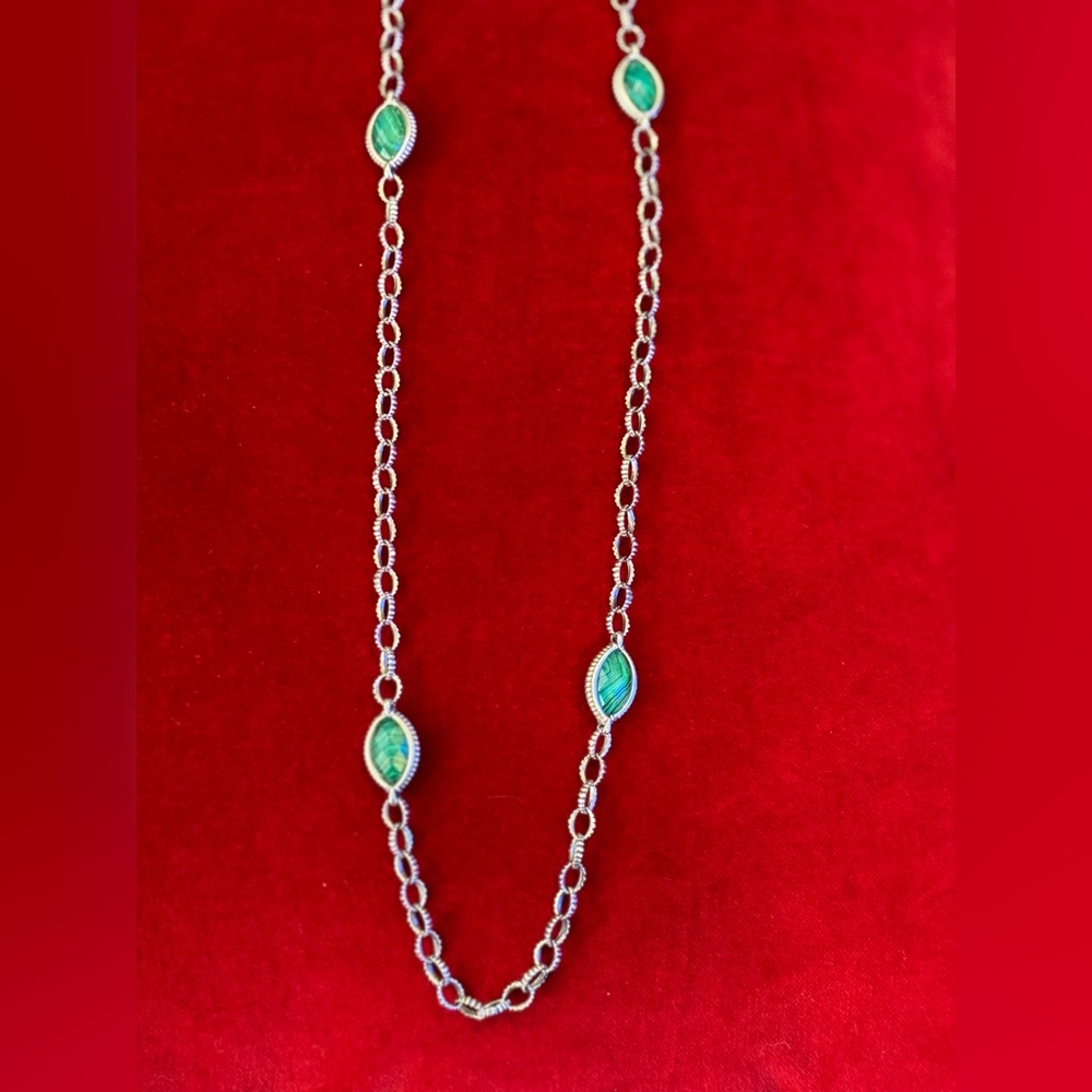 Lagos Malachite 36 inch sterling silver necklace